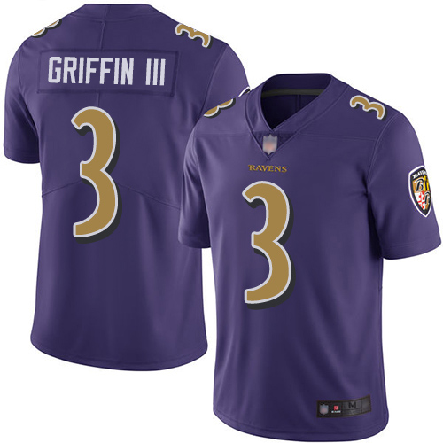 Baltimore Ravens Limited Purple Men Robert Griffin III Jersey NFL Football #3 Rush Vapor Untouchable->baltimore ravens->NFL Jersey